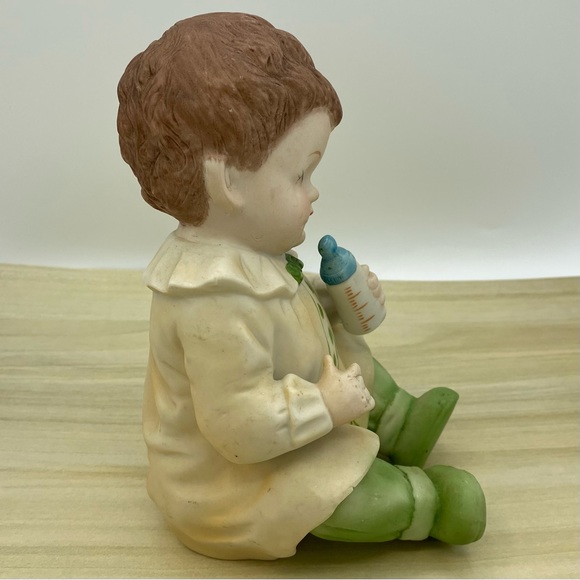 Piano Baby Bisque Boy Bottle Vintage Porcelain Figurine 7 Inches Flaws - Picture 8 of 8